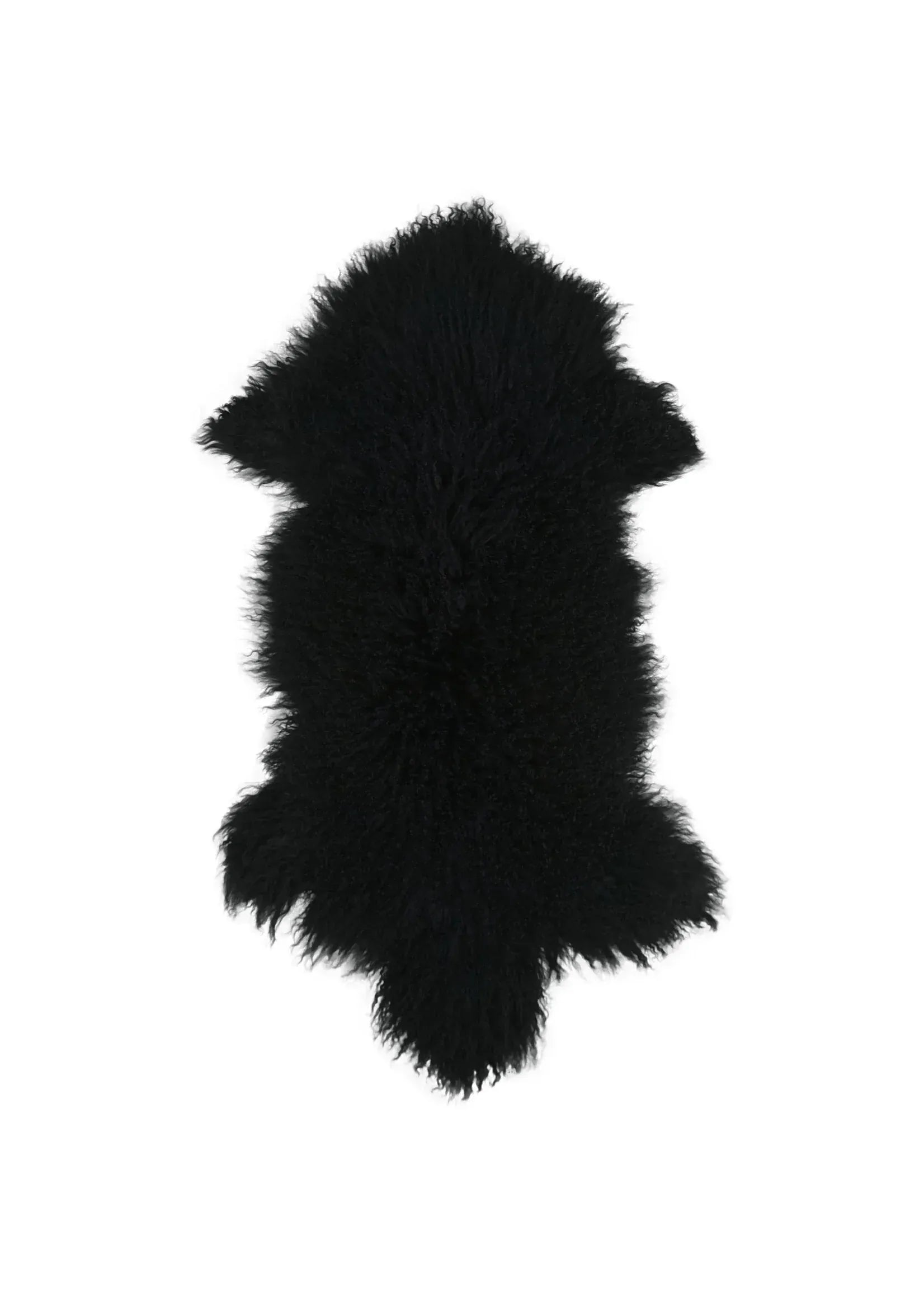 Langhåret lammeskind - Sort Uldplaiden.dk