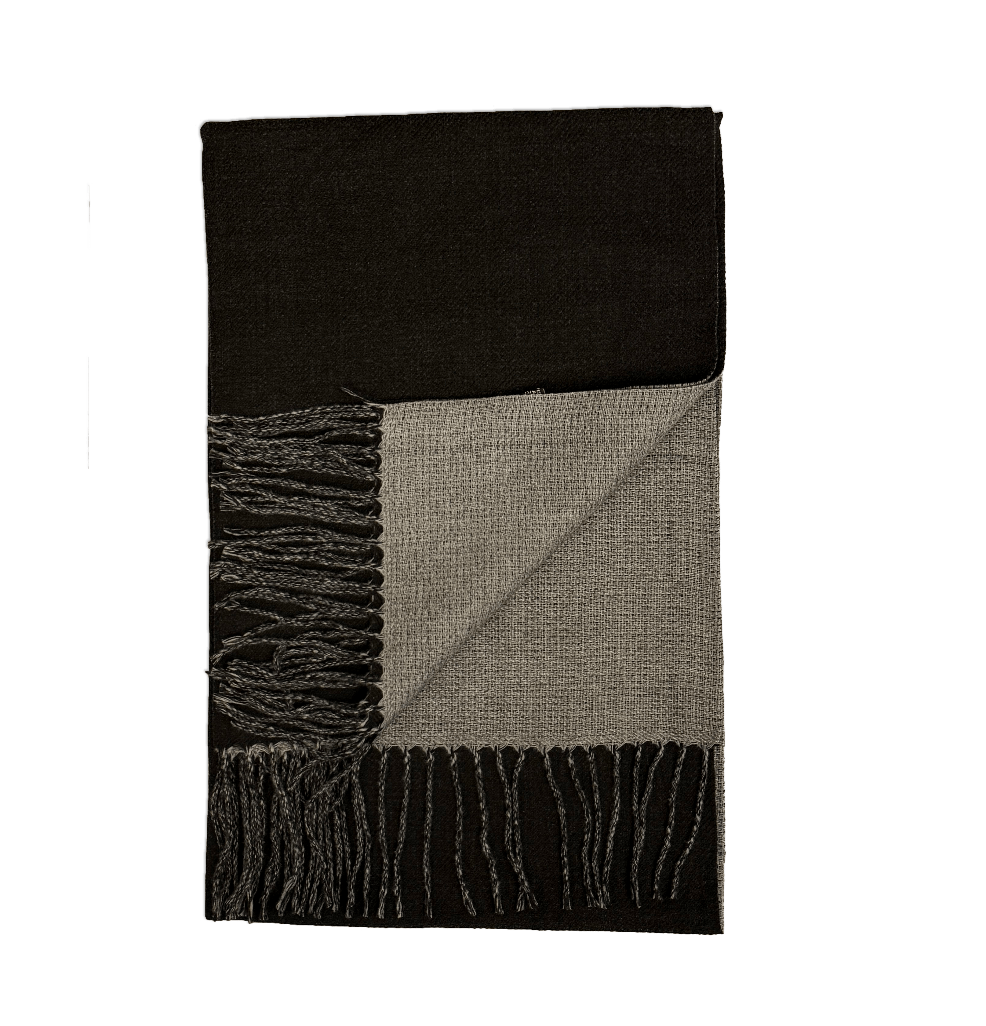 Sjal i blandet uld - Grå Uldplaiden.dk