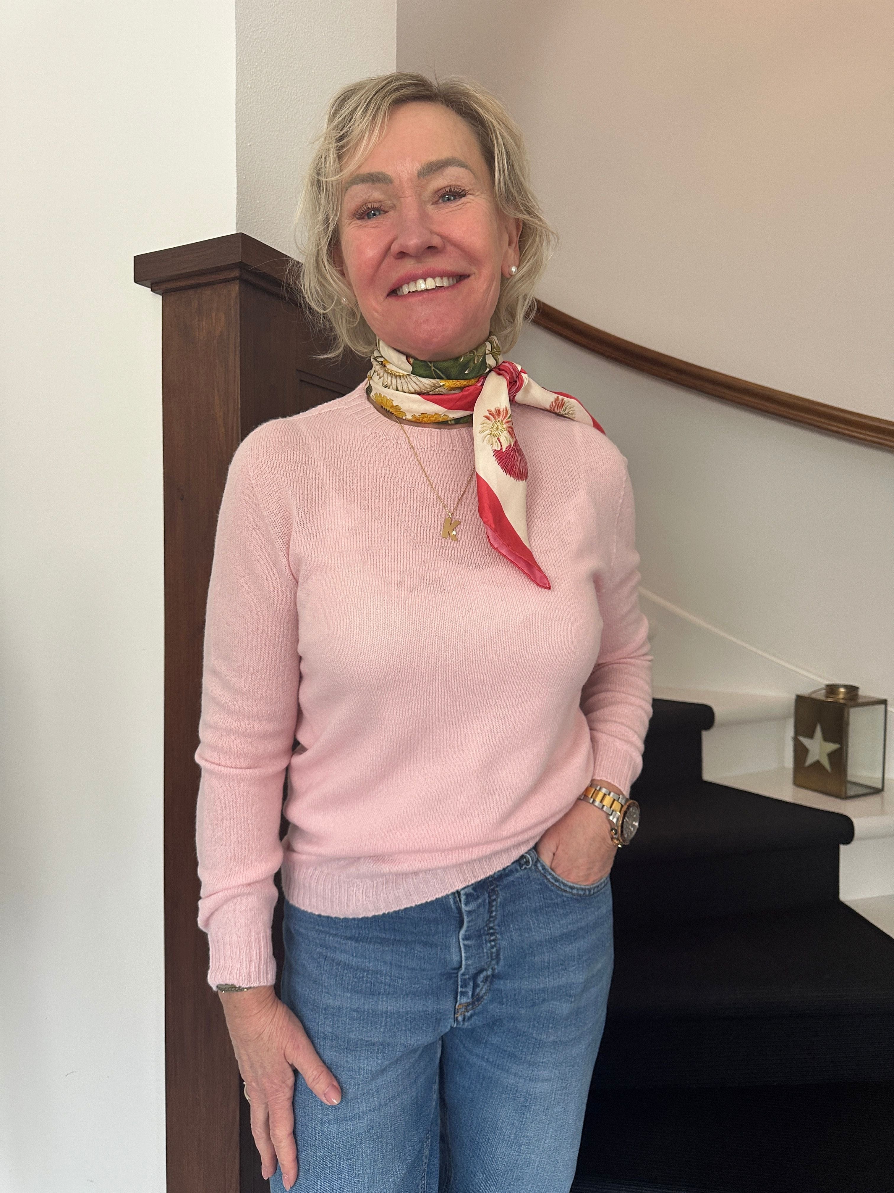 Trøje rosa i 100% cashmere trøje Uldplaiden.dk