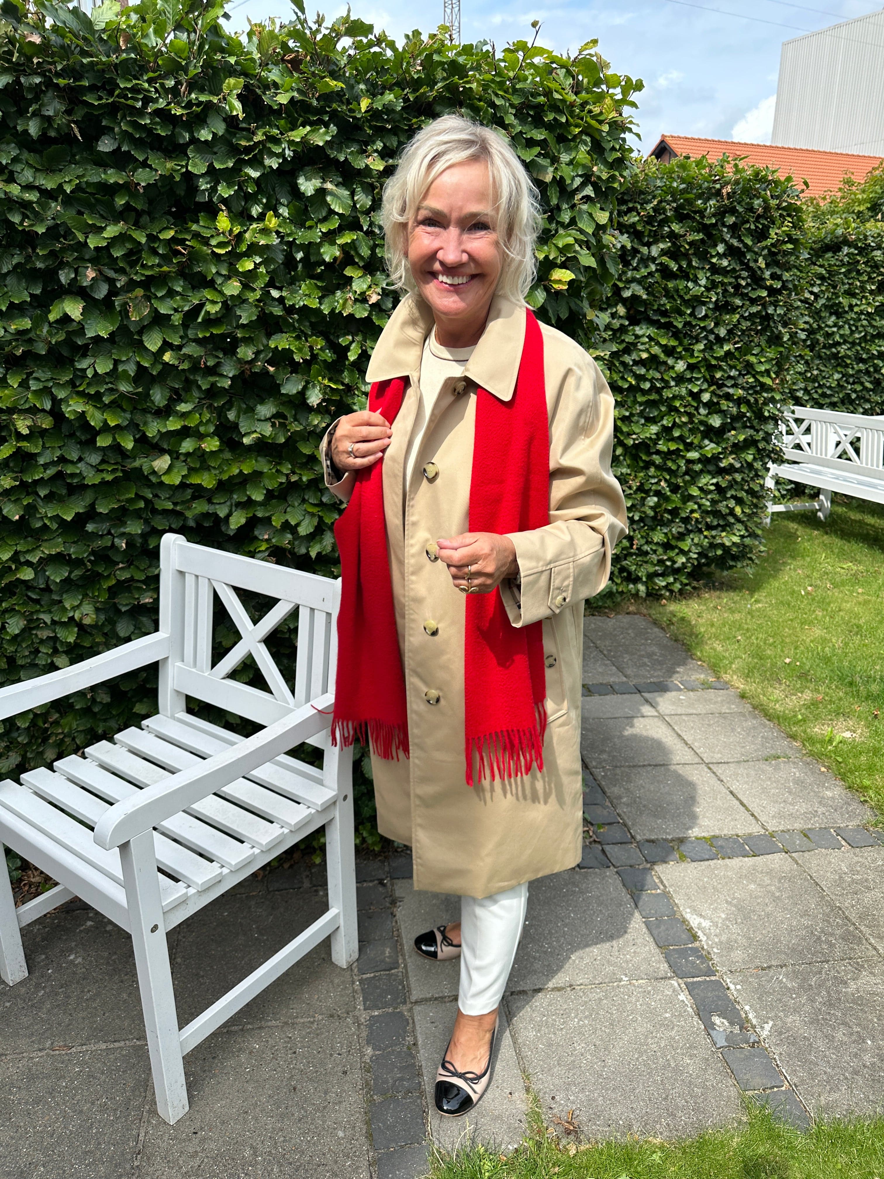 Halstørklæde i 100% Cashmere - Rød (30 x 180 cm) Tørklæder og sjaler Uldplaiden