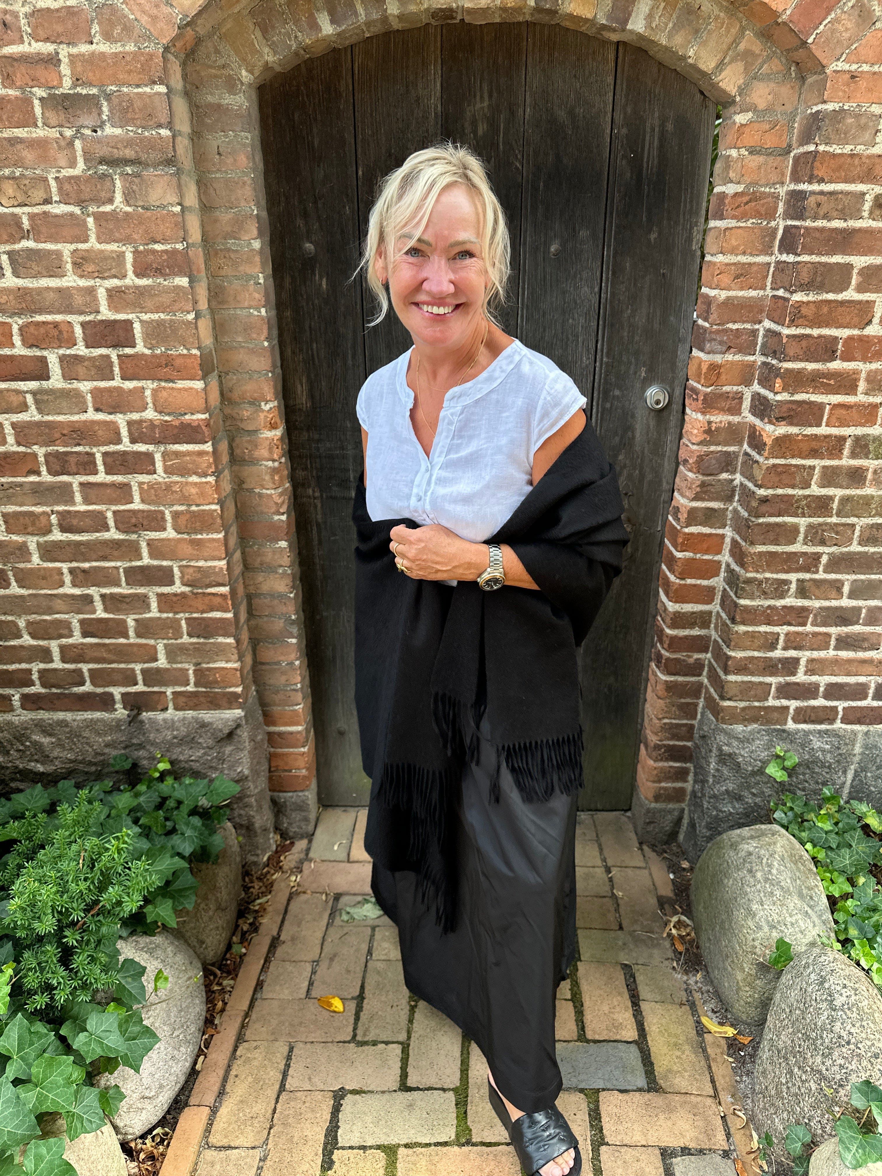 Sjal i 100% Cashmere - Sort (70x200 cm) Tørklæder og sjaler Uldplaiden