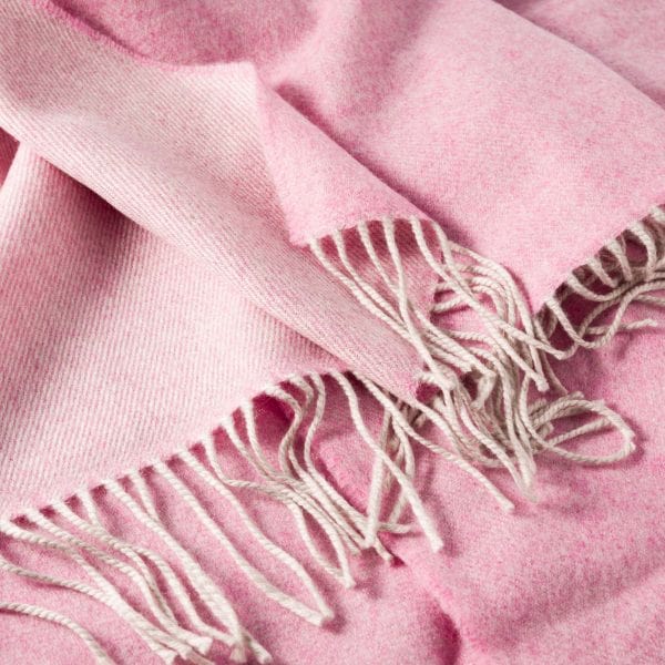 Sjal i 100% Merinould - Pink(76x200 cm) Tørklæder og sjaler Uldplaiden