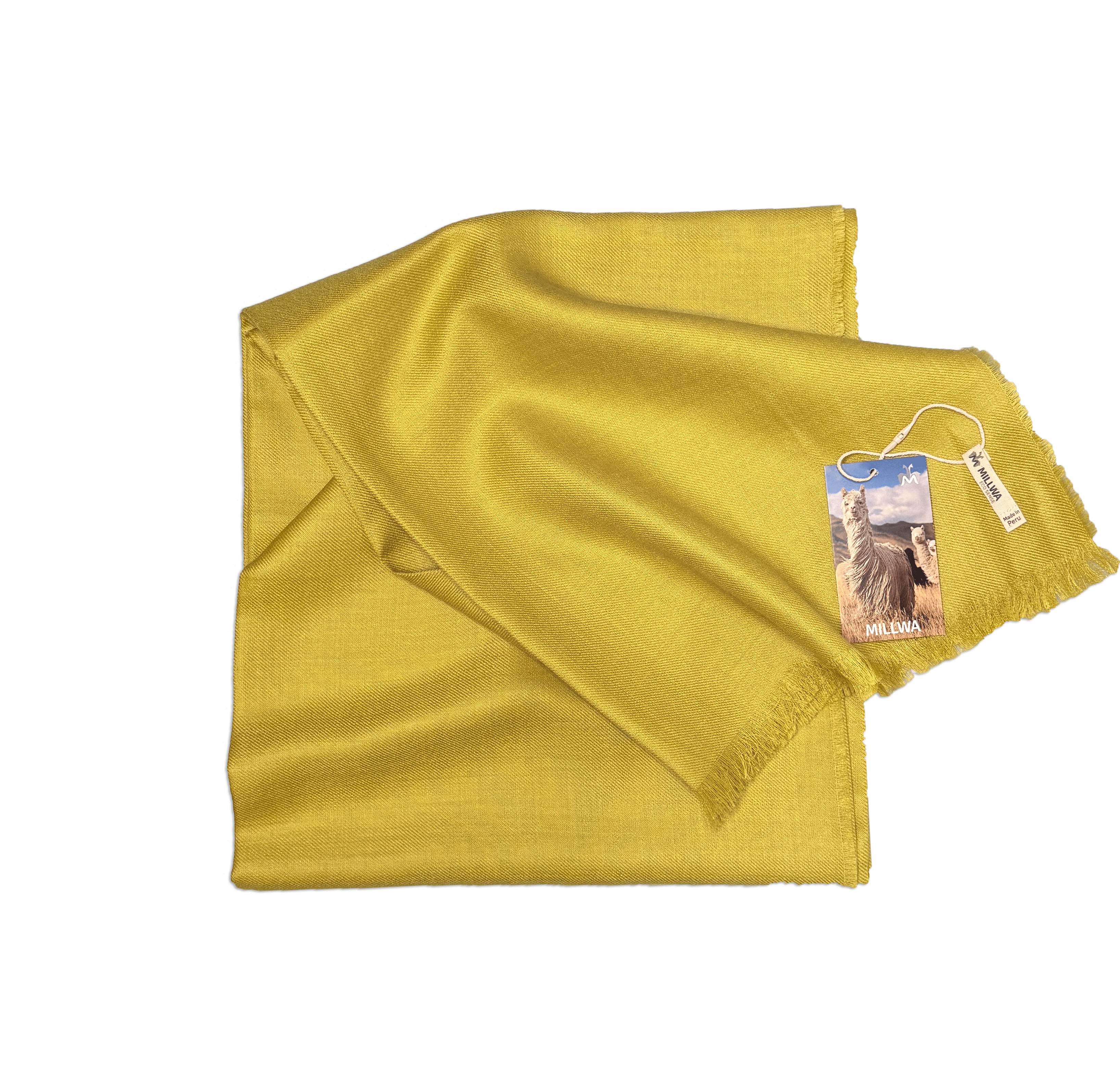 Sjal i 70% baby alpaca uld og 30% silke - Mustard gul Tørklæder og sjaler Uldplaiden