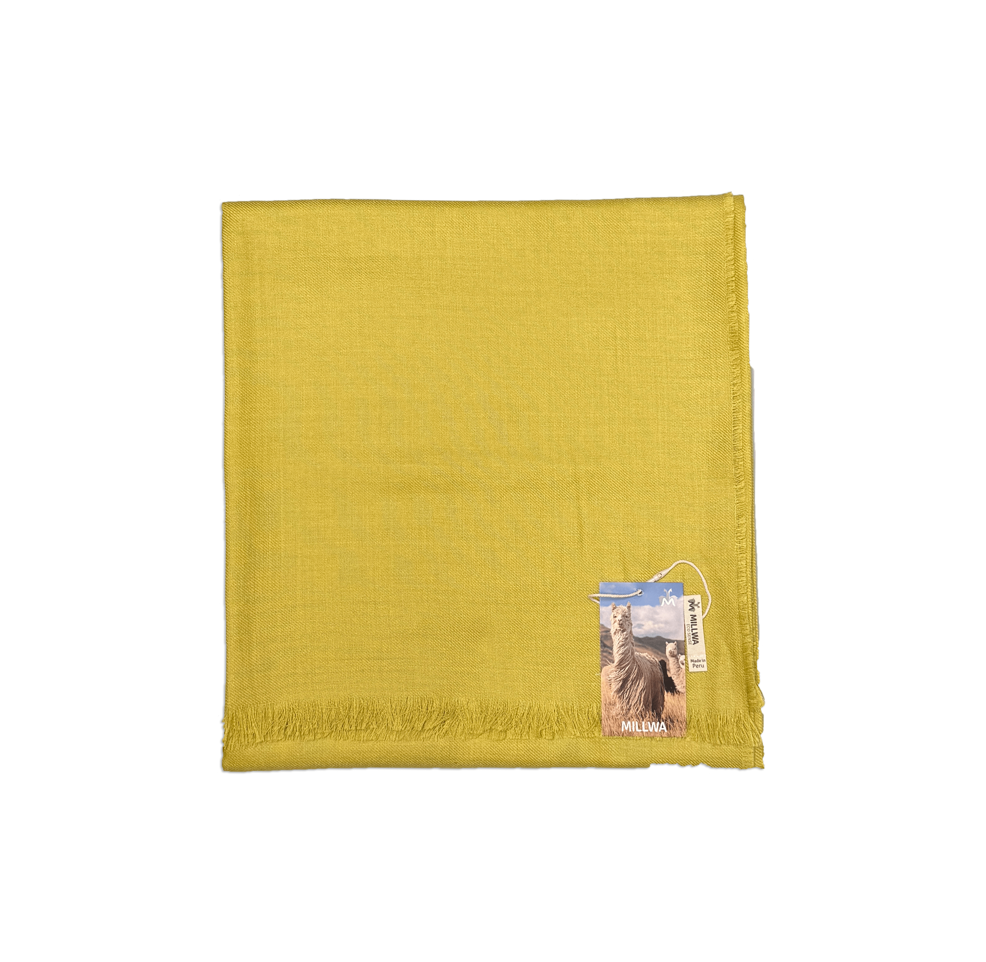 Sjal i 70% baby alpaca uld og 30% silke - Mustard gul Tørklæder og sjaler Uldplaiden