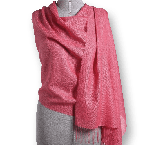Sjal i 70% baby alpaca uld og 30% silke - Rosa Tørklæder og sjaler Uldplaiden