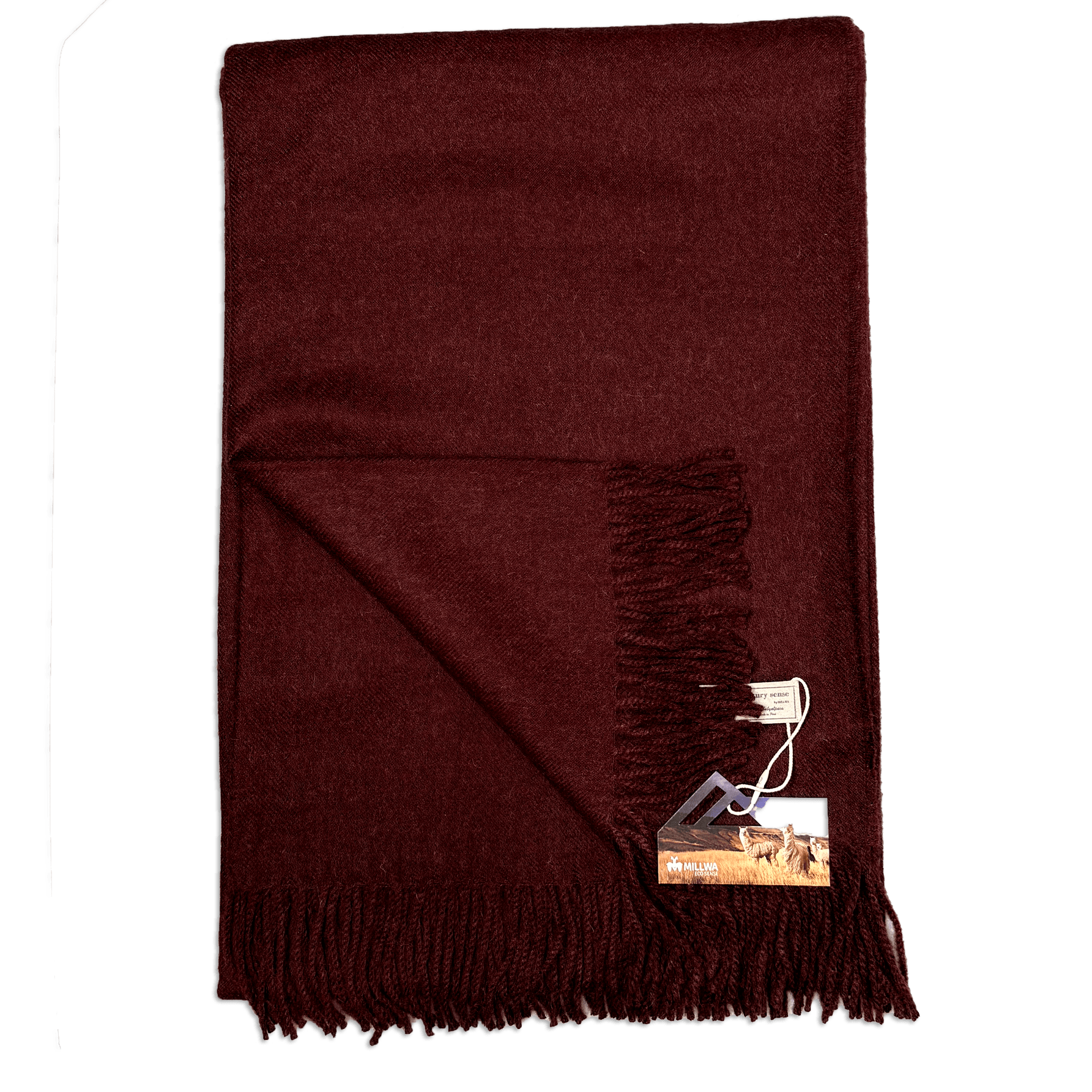 Uldplaid i 100% baby alpaca uld - Aubergine (130x180 cm) Uldplaid Uldplaiden