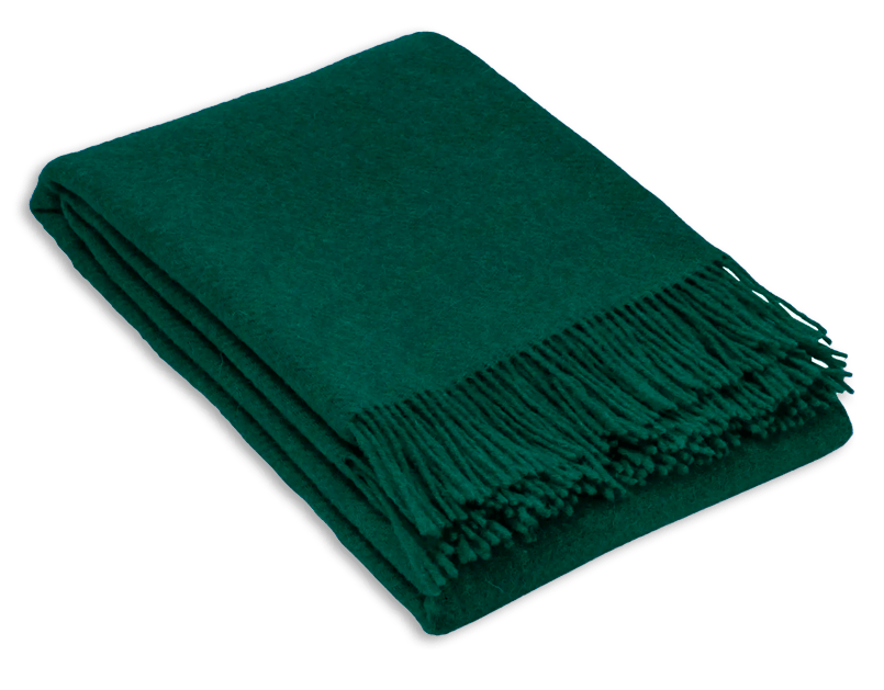 Uldplaid i 100% newzealandsk uld - Skov grøn Uldplaid Uldplaiden
