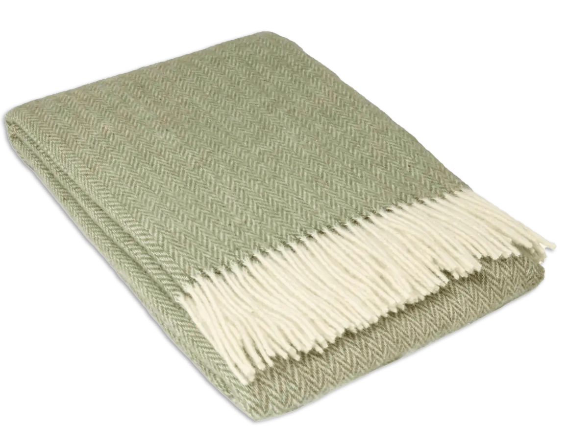 Uldplaid i 100% newzealandsk uld - Tea m. sildebensmønster Uldplaid Uldplaiden