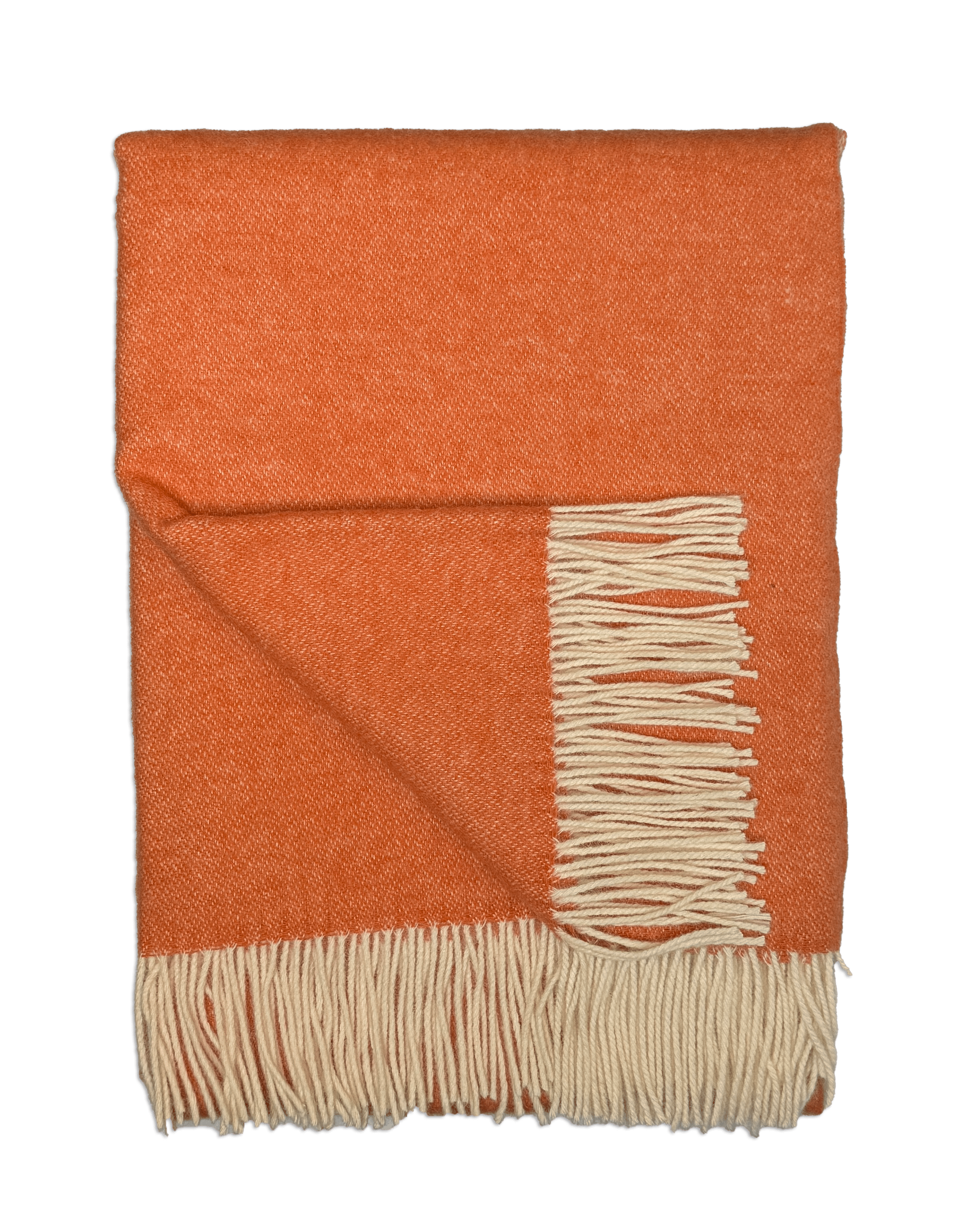 Uldplaid i 100% newzealandske uld - Orange off white Uldplaid Uldplaiden