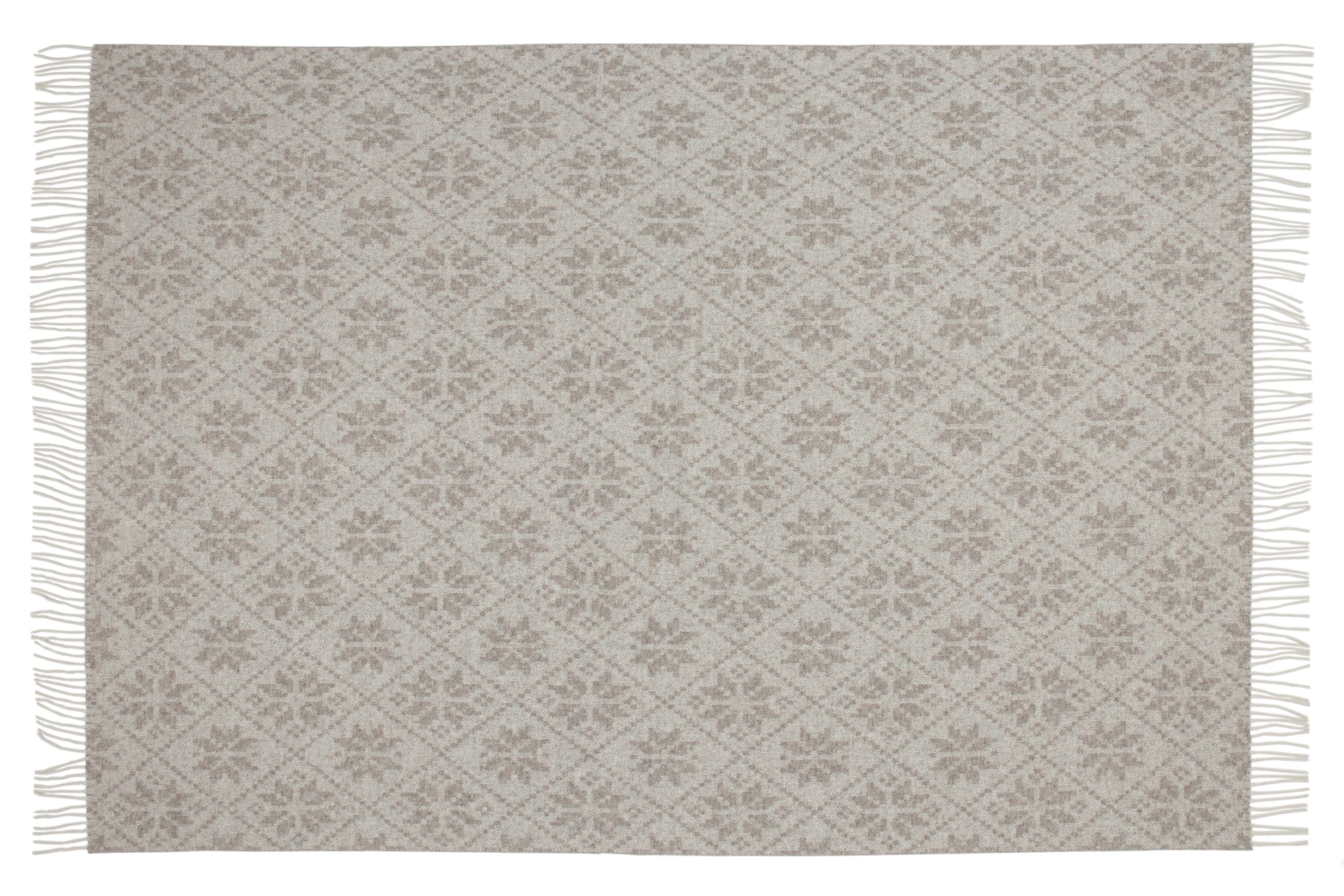 Uldplaid i 100% uld - Natur m. snefnug (140x200 cm) Uldplaid Uldplaiden