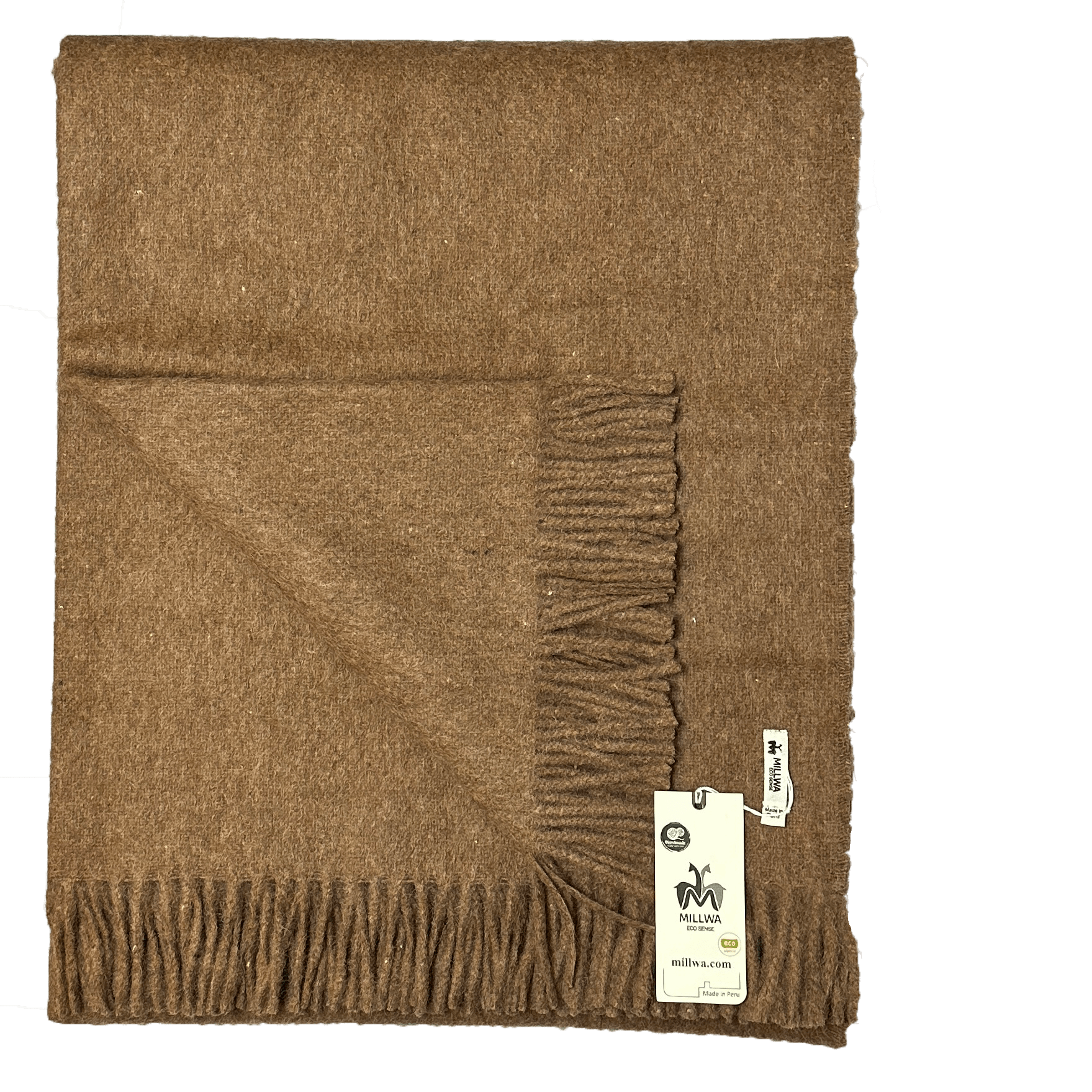 Uldplaid i recycled alpaca uld - Camel (160x200 cm) Uldplaid Uldplaiden