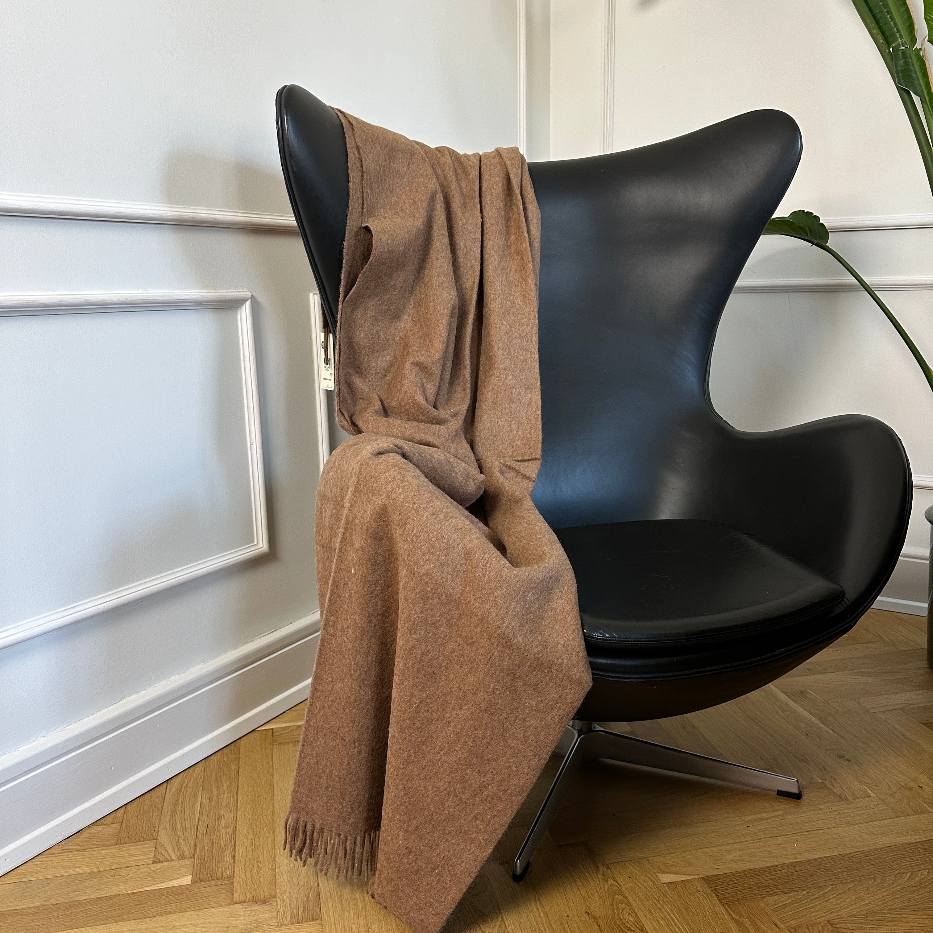 Uldplaid i recycled alpaca uld - Camel (160x200 cm) Uldplaid Uldplaiden