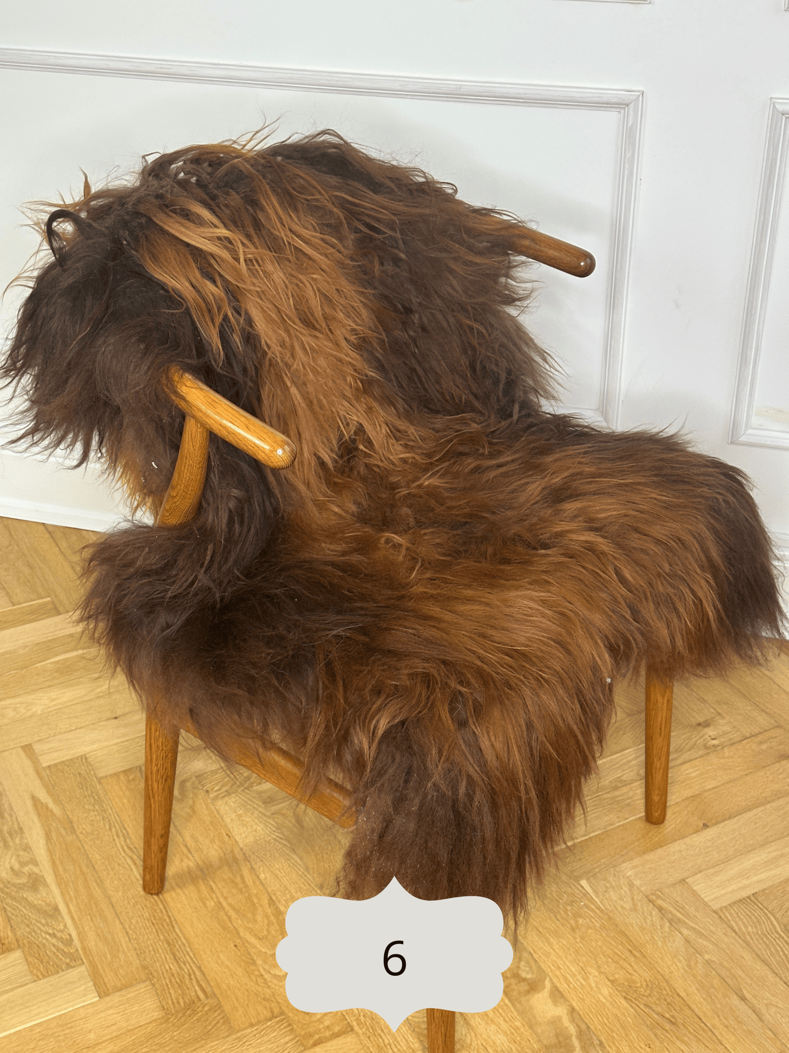 Langhåret lammeskind - Brun Uldplaiden.dk