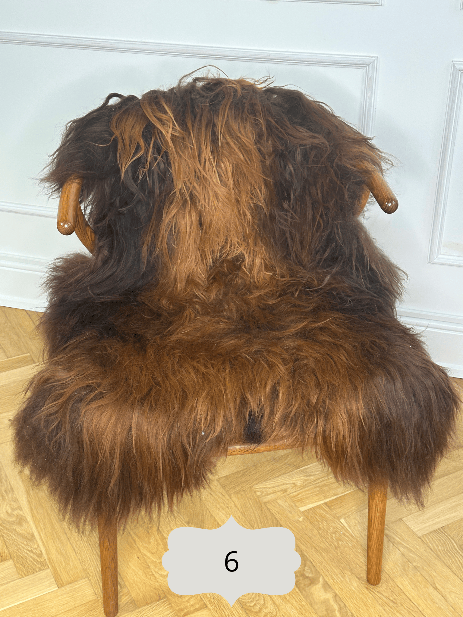 Langhåret lammeskind - Brun Uldplaiden.dk