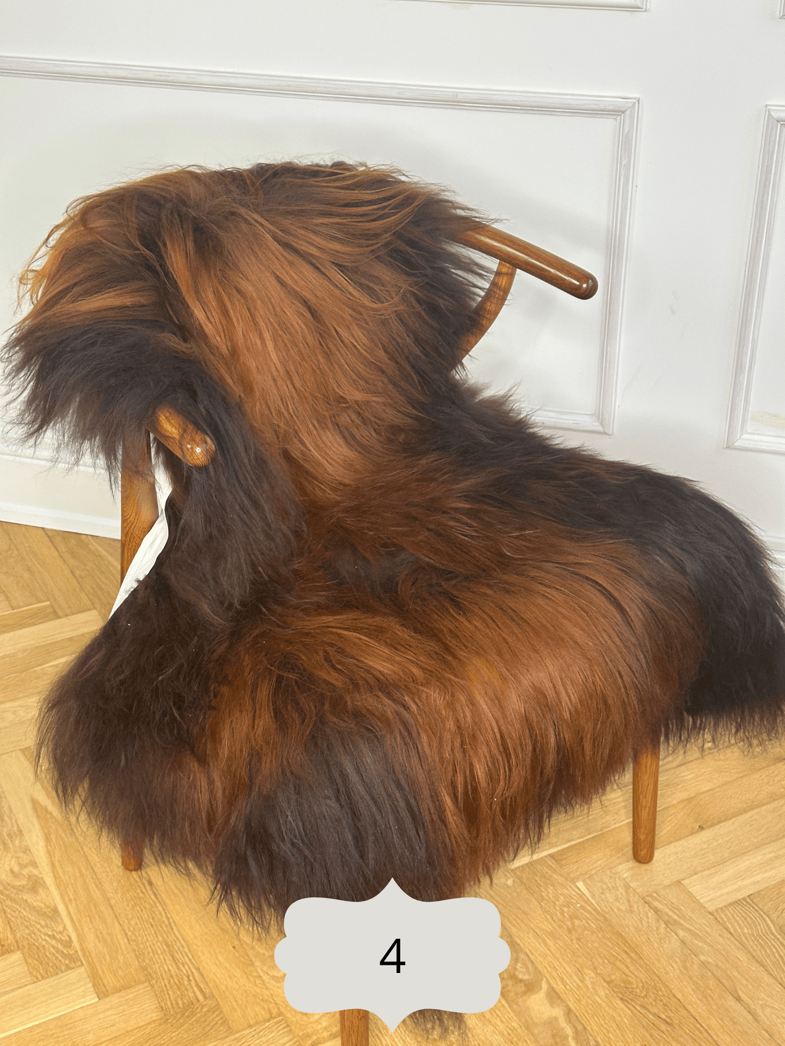 Langhåret lammeskind - Brun Uldplaiden.dk