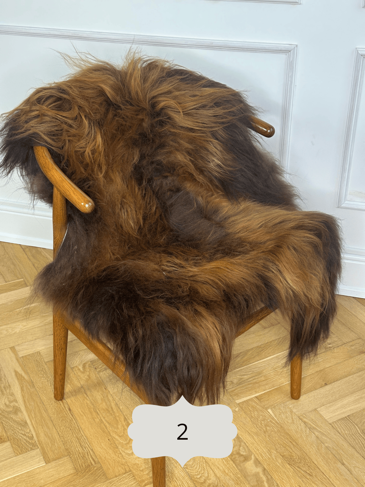 Langhåret lammeskind - Brun Uldplaiden.dk