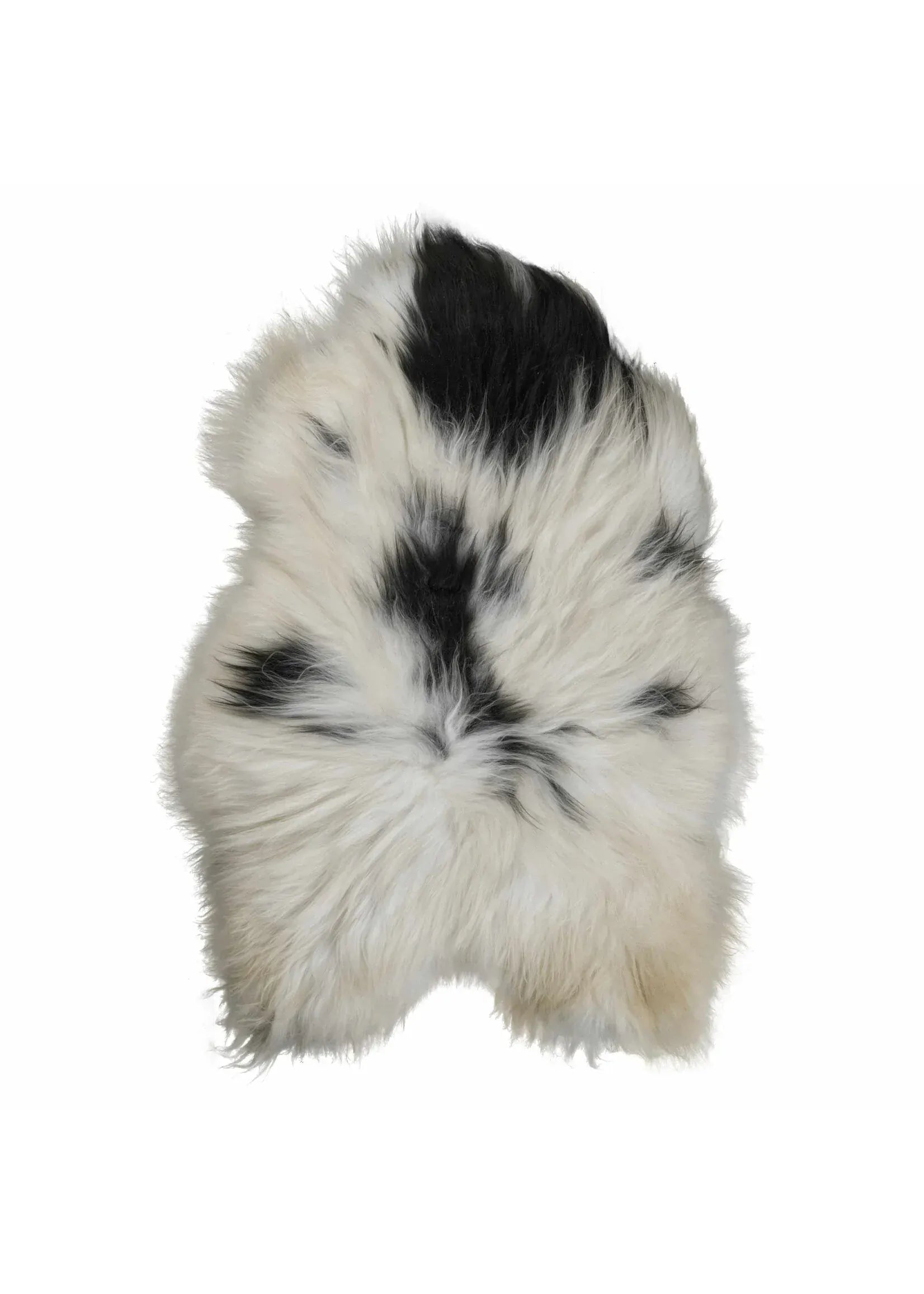 Langhåret lammeskind - sort/hvid Lammeskind Uldplaiden