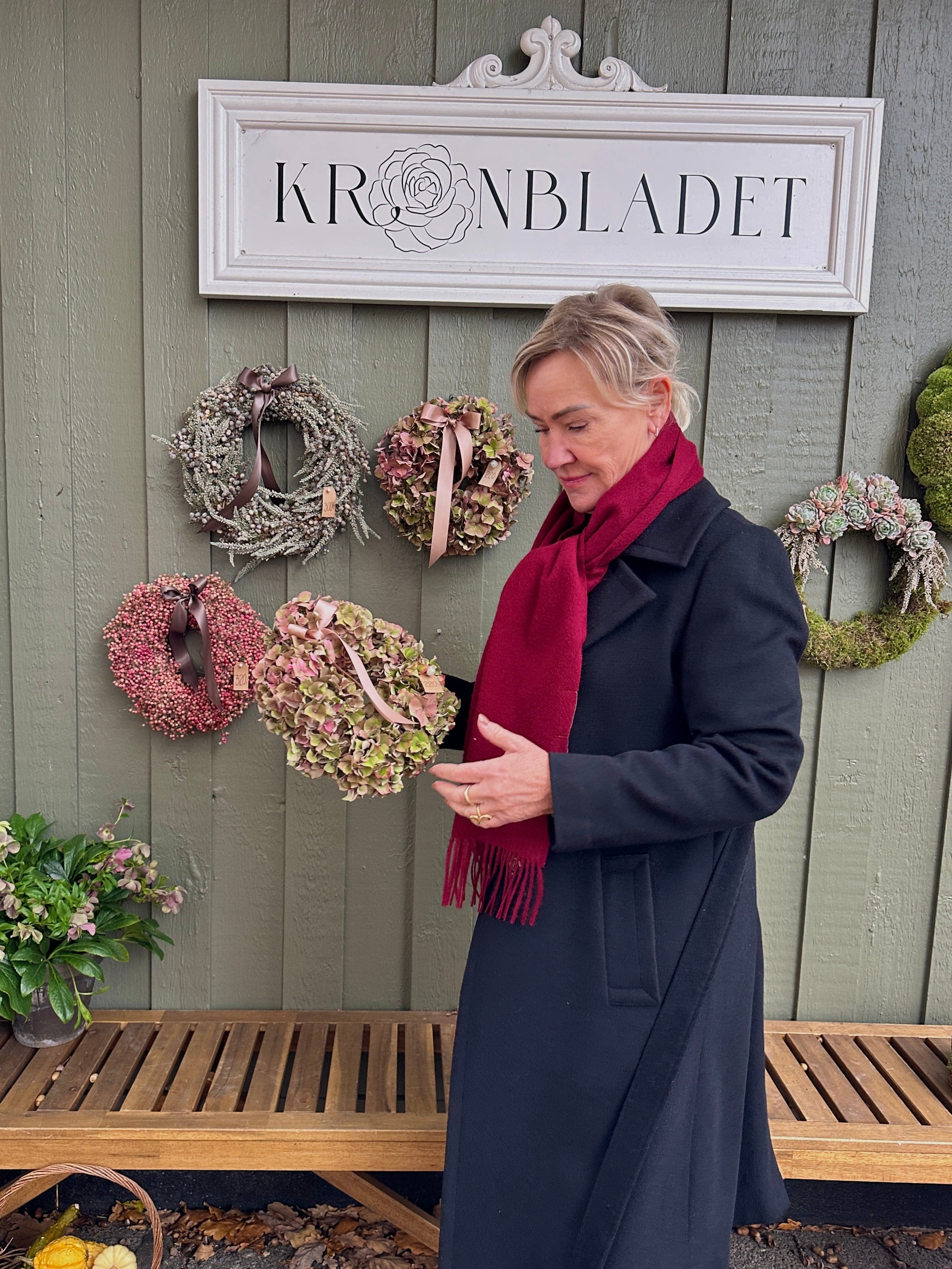 Halstørklæde i 100% cashmere - Bordeaux Tørklæder og sjaler Uldplaiden