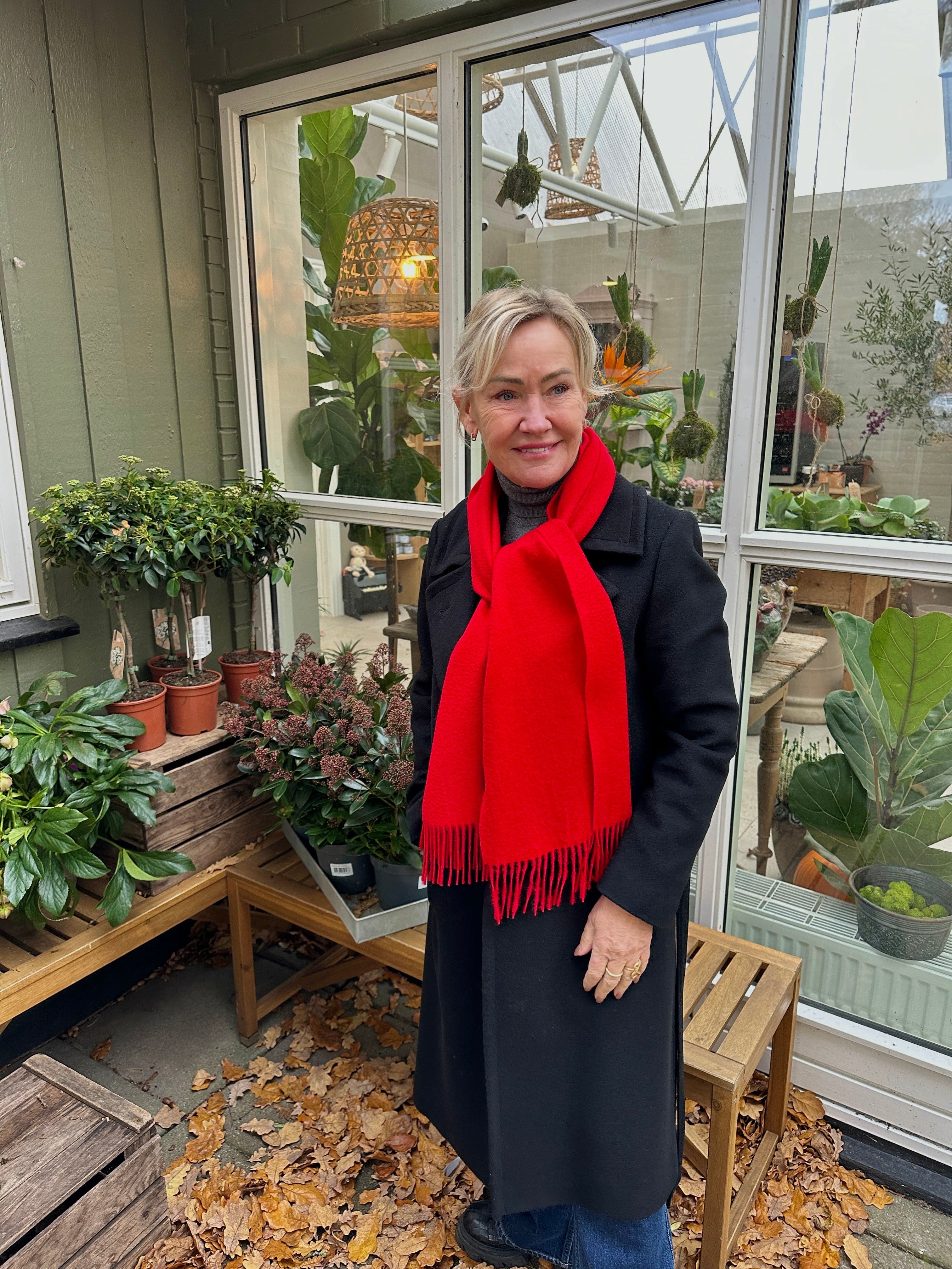 Halstørklæde i 100% cashmere - Rød Tørklæder og sjaler Uldplaiden