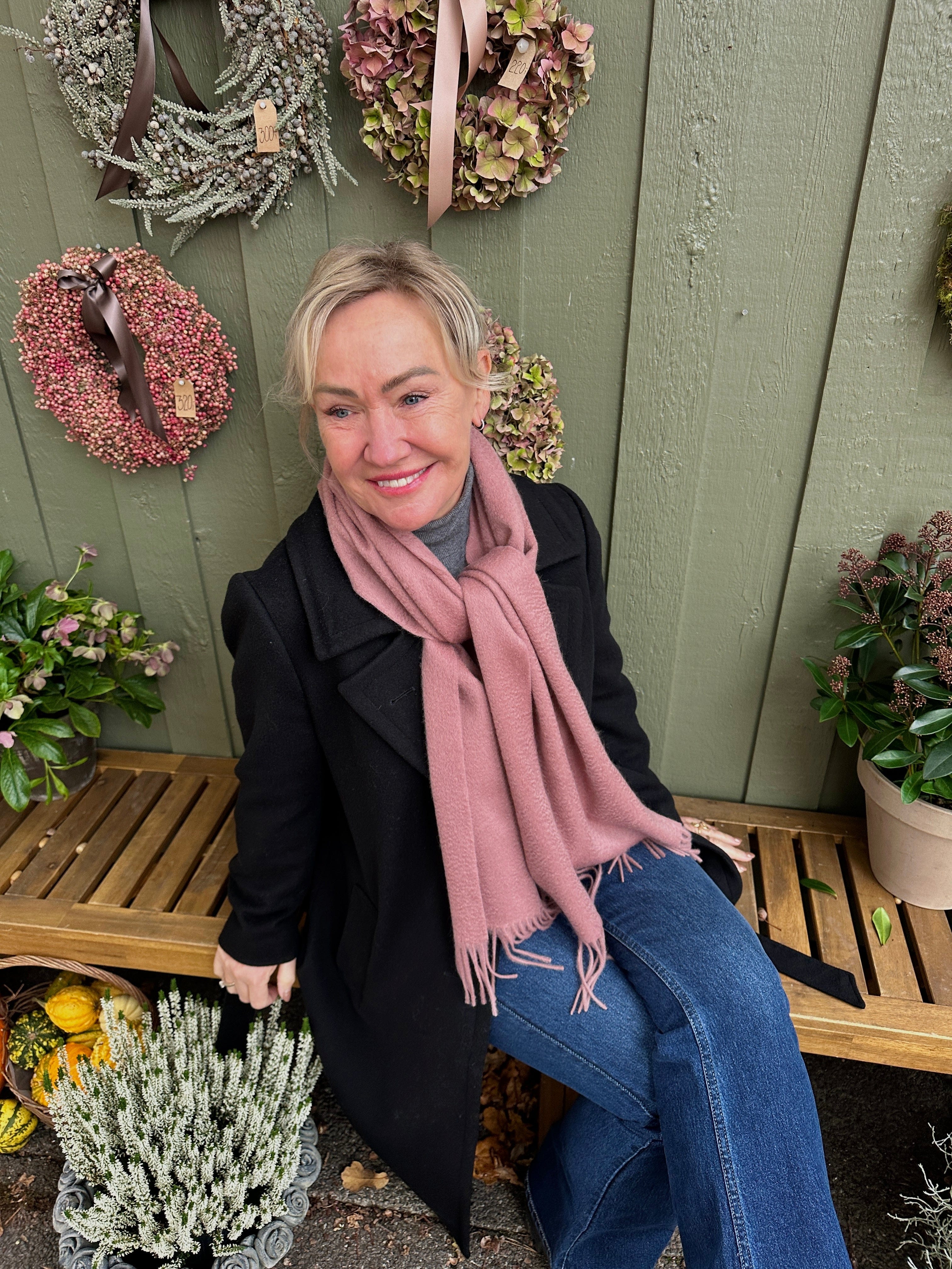 Halstørklæde i 100% cashmere - Rosa Tørklæder og sjaler Uldplaiden