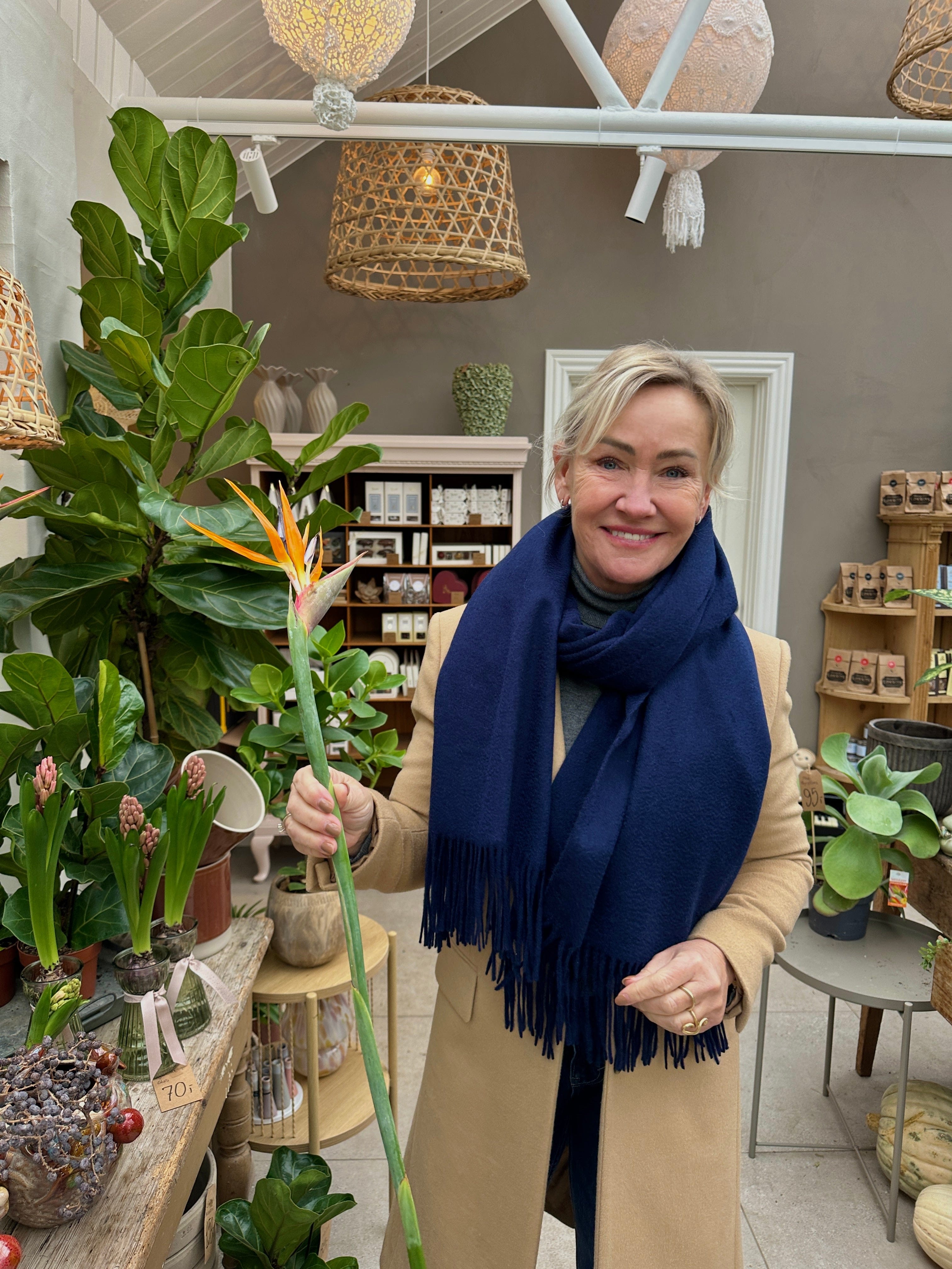 Sjal i 100% Cashmere - Navyblå Tørklæder og sjaler Uldplaiden