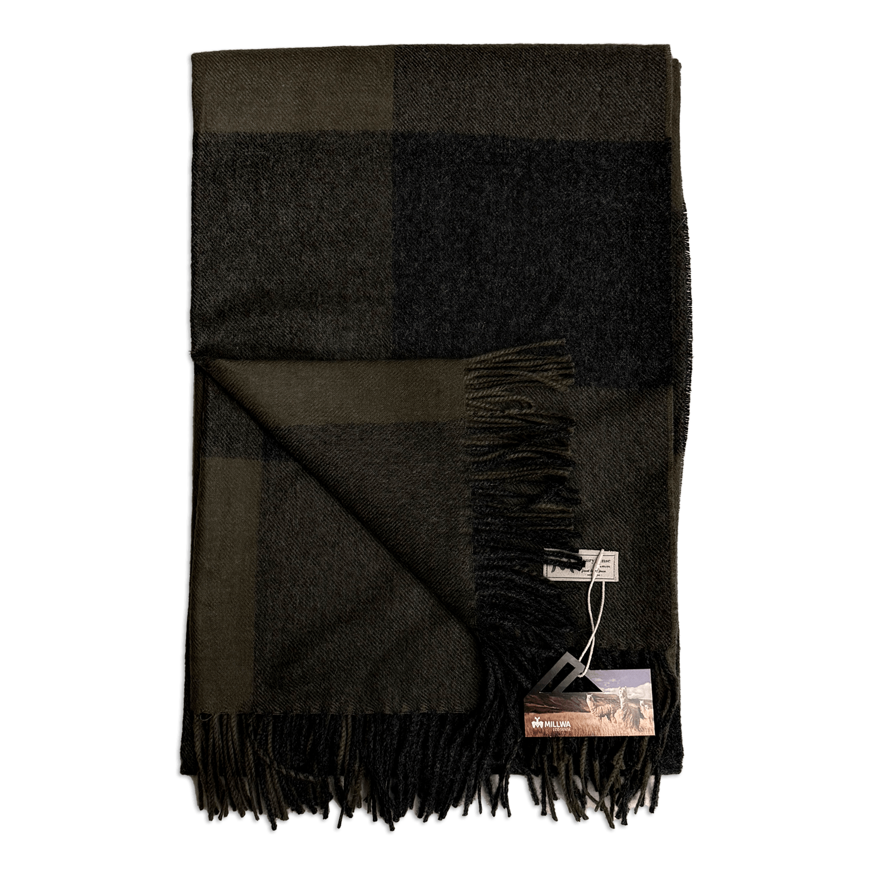 Uldplaid i 100% baby alpaca uld - Grøn m. tern Uldplaid Uldplaiden