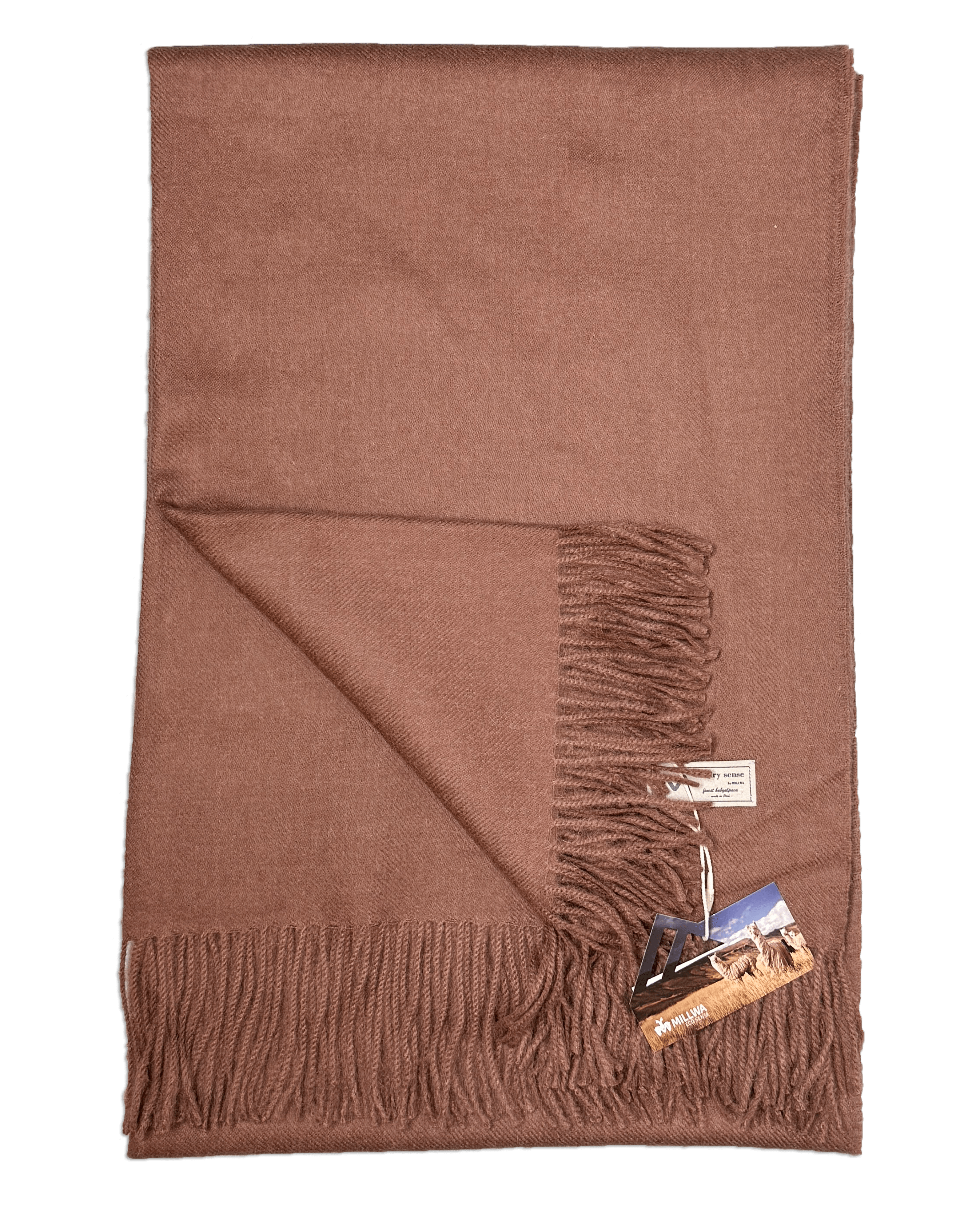 Uldplaid i 100% baby alpaca uld - Rust (130x180 cm) Uldplaid Uldplaiden