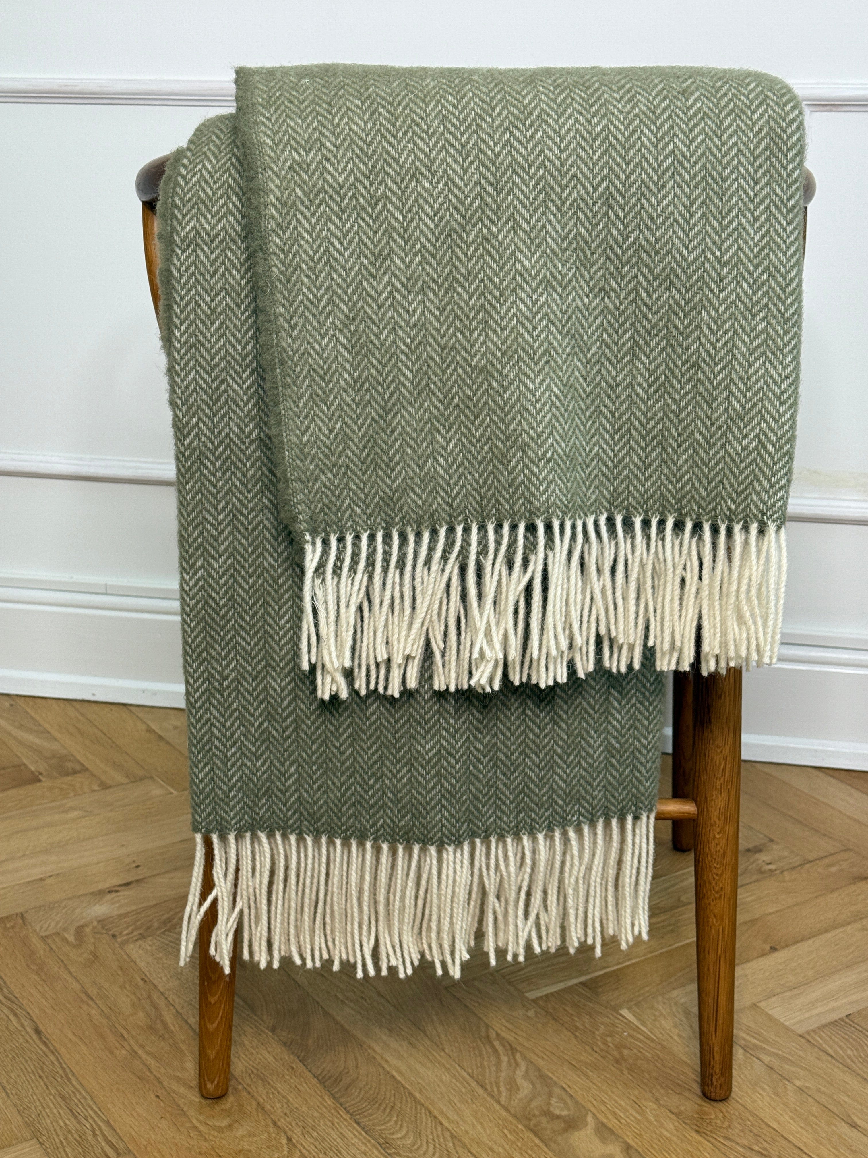 Uldplaid i 100% newzealandsk uld - Tea m. sildebensmønster Uldplaid Uldplaiden