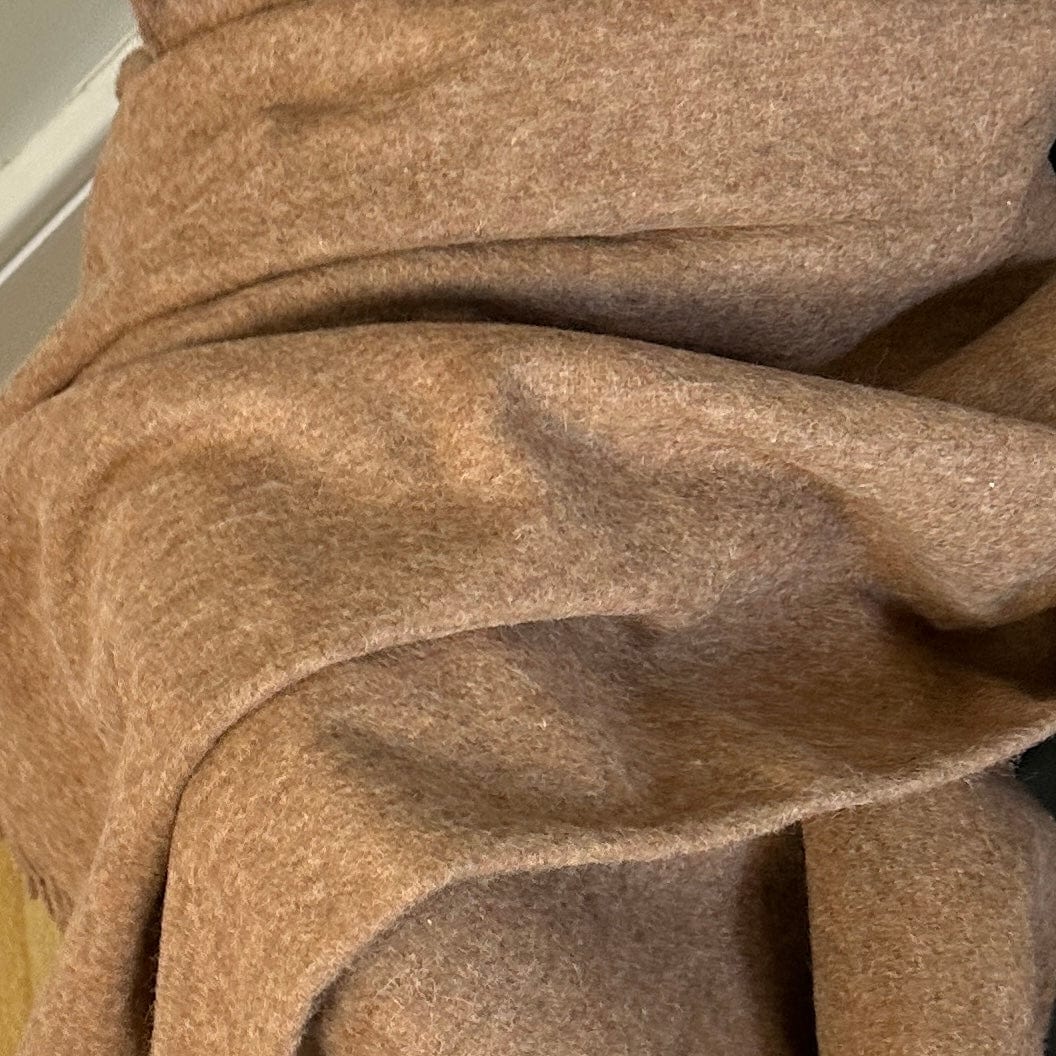 Uldplaid i recycled alpaca uld - Camel (160x200 cm) Uldplaid Uldplaiden